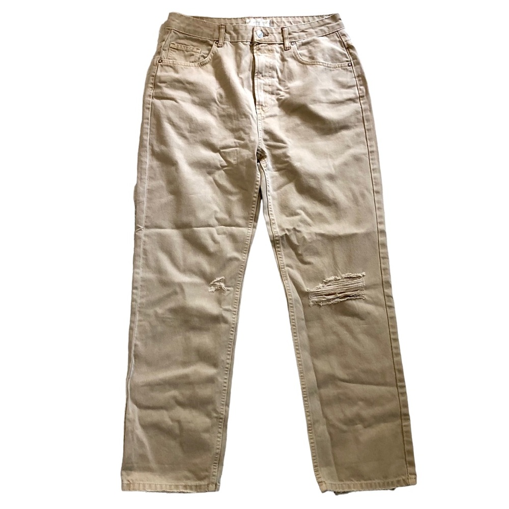 NWOT Free People Women's Dakota Straight High Rise Cafe Au Lait Distressed 30 - Picture 4 of 7